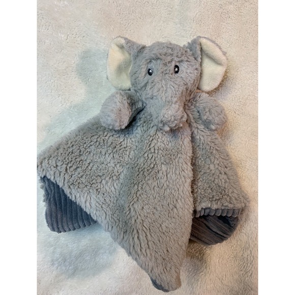 Other - Maxx Marketing Gray Elephant Lovey Security Blanket Rattle Corduroy Plush Toy‎